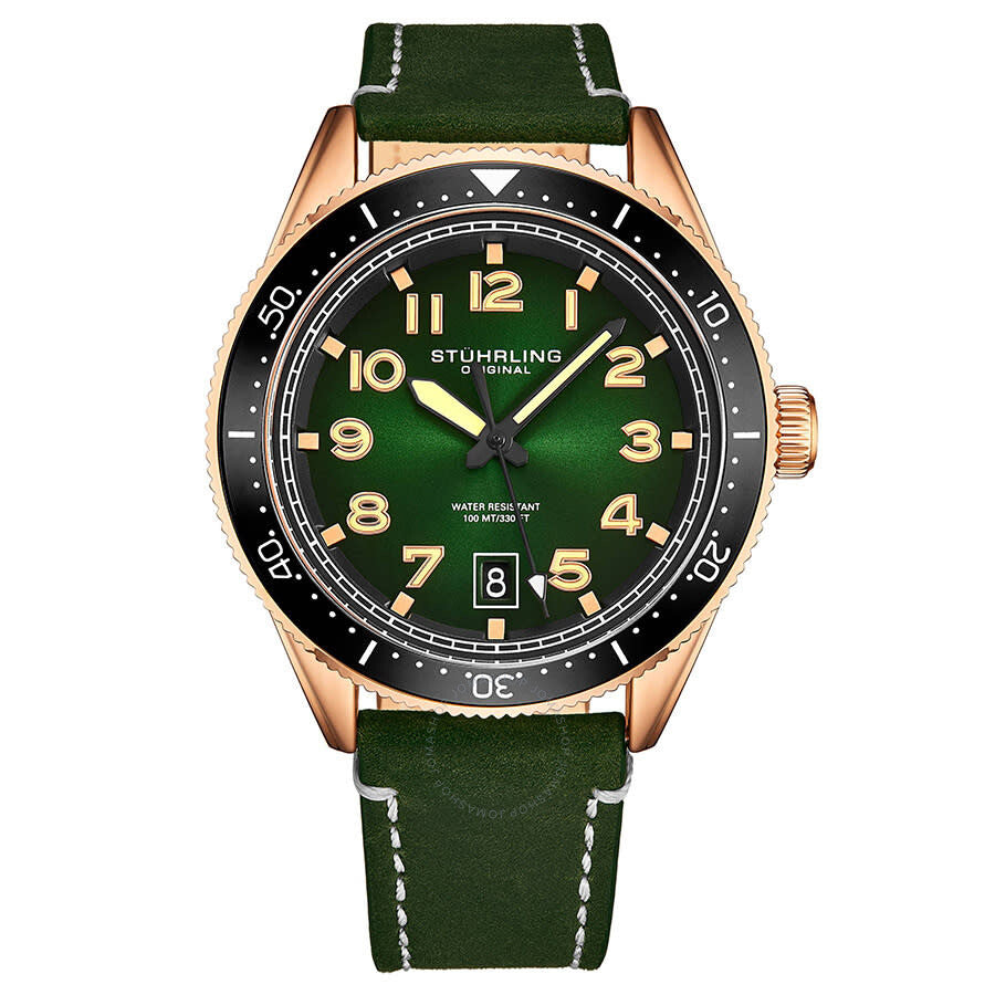 Stuhrling Original Monaco Quartz Green Dial Men's Watch M13665 - Dawson Watches