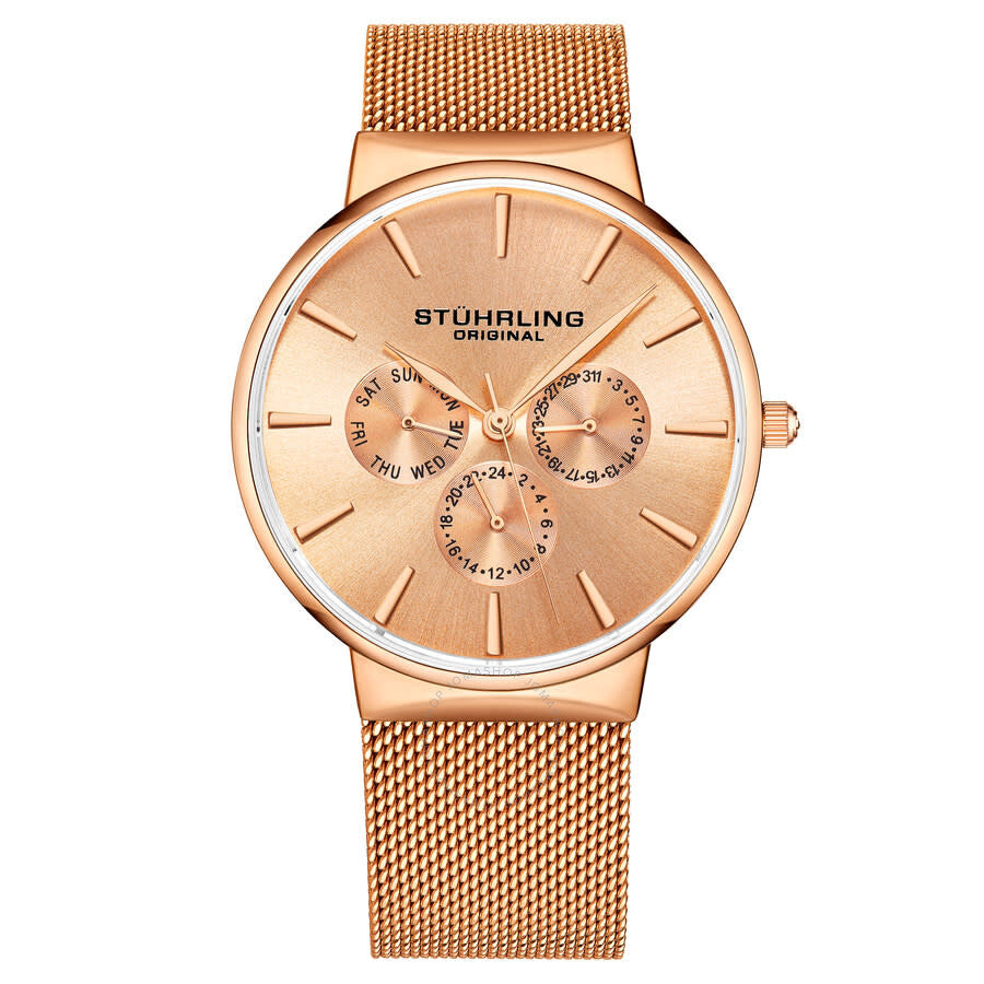 Stuhrling Original Monaco Quartz Rose Gold Dial Men's Watch M16243 - Dawson Watches