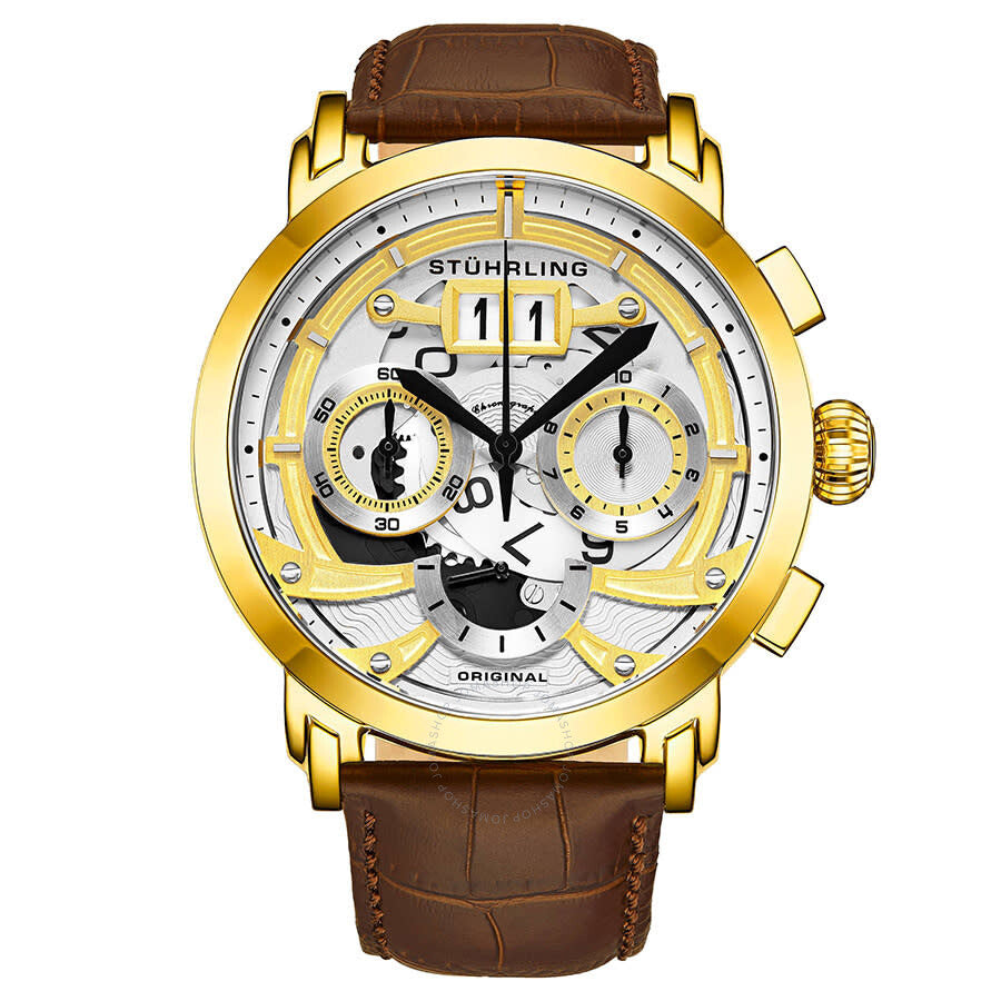 Stuhrling Original Monaco Quartz White Dial Men's Watch M13531 - Dawson Watches