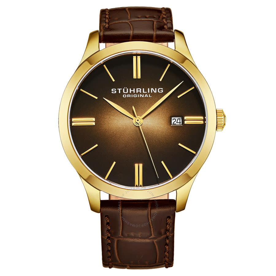 Stuhrling Original Symphony Quartz Brown Dial Men's Watch M17968 - Dawson Watches