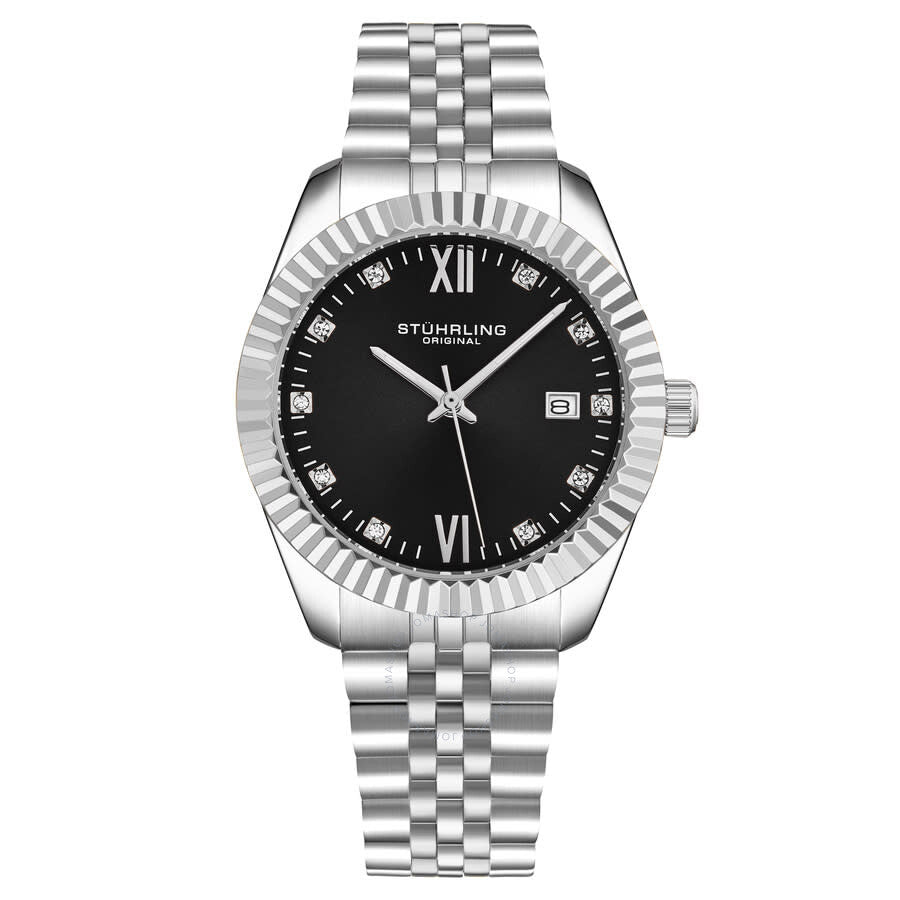 Stuhrling Original Symphony Quartz Black Dial Ladies Watch M17178 - The Watches Men & Co