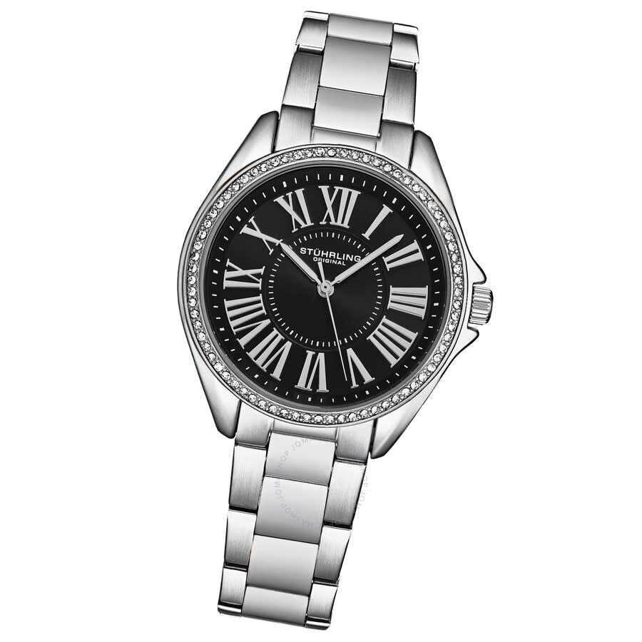 Stuhrling Original Symphony Quartz Black Dial Ladies Watch M17191 - The Watches Men & Co #2
