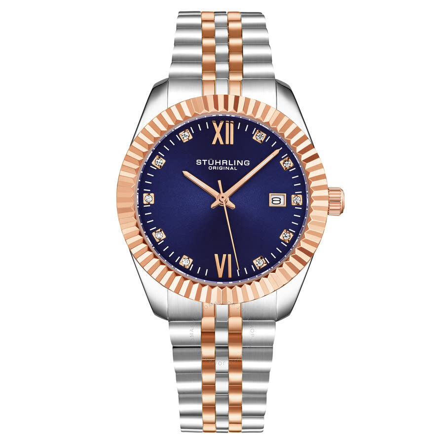 Stuhrling Original Symphony Quartz Blue Dial Ladies Watch M17177 - Dawson Watches