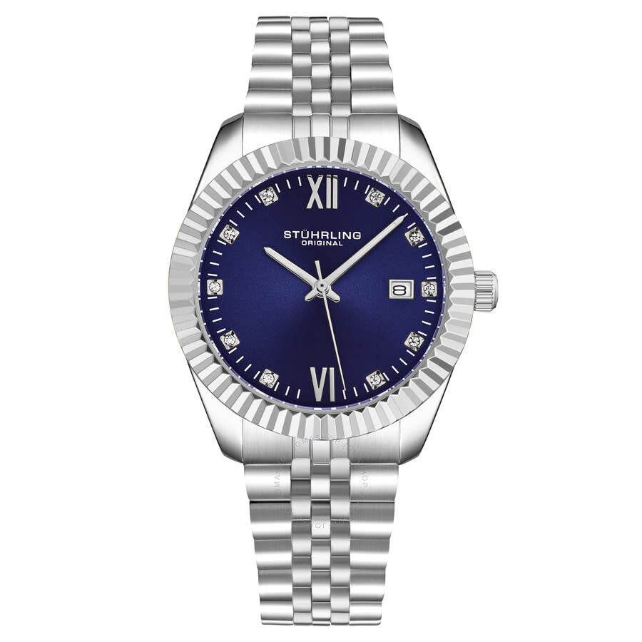Stuhrling Original Symphony Quartz Blue Dial Ladies Watch M17179 - The Watches Men & Co