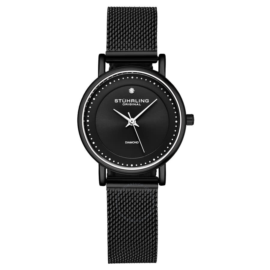 Stuhrling Original Symphony Quartz Diamond Black Dial Ladies Watch M16767 - Dawson Watches