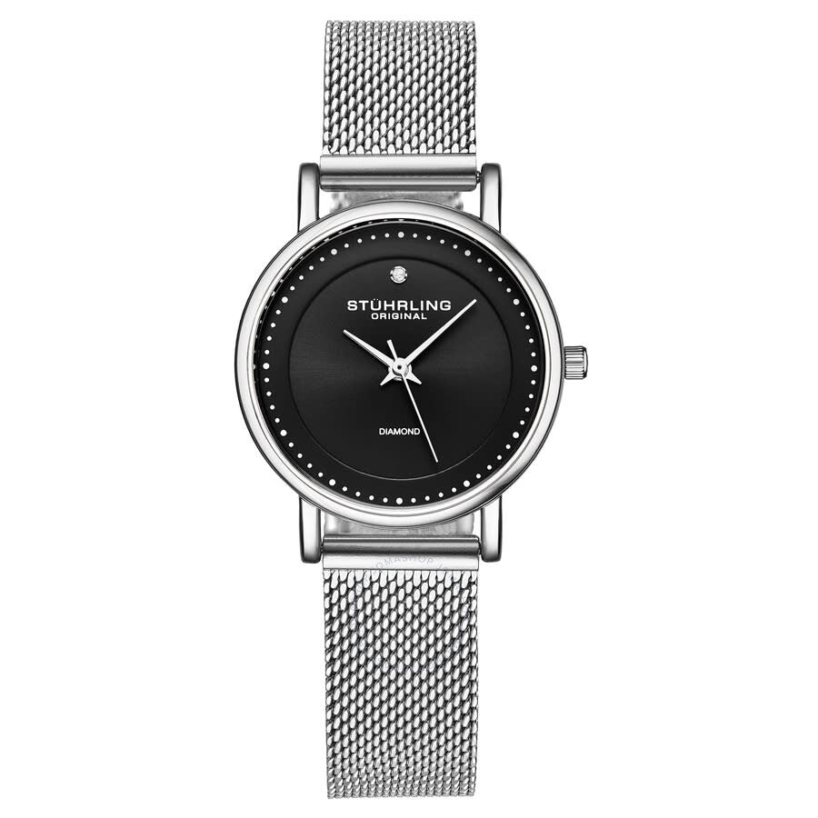 Stuhrling Original Symphony Quartz Diamond Black Dial Ladies Watch M16809 - Dawson Watches