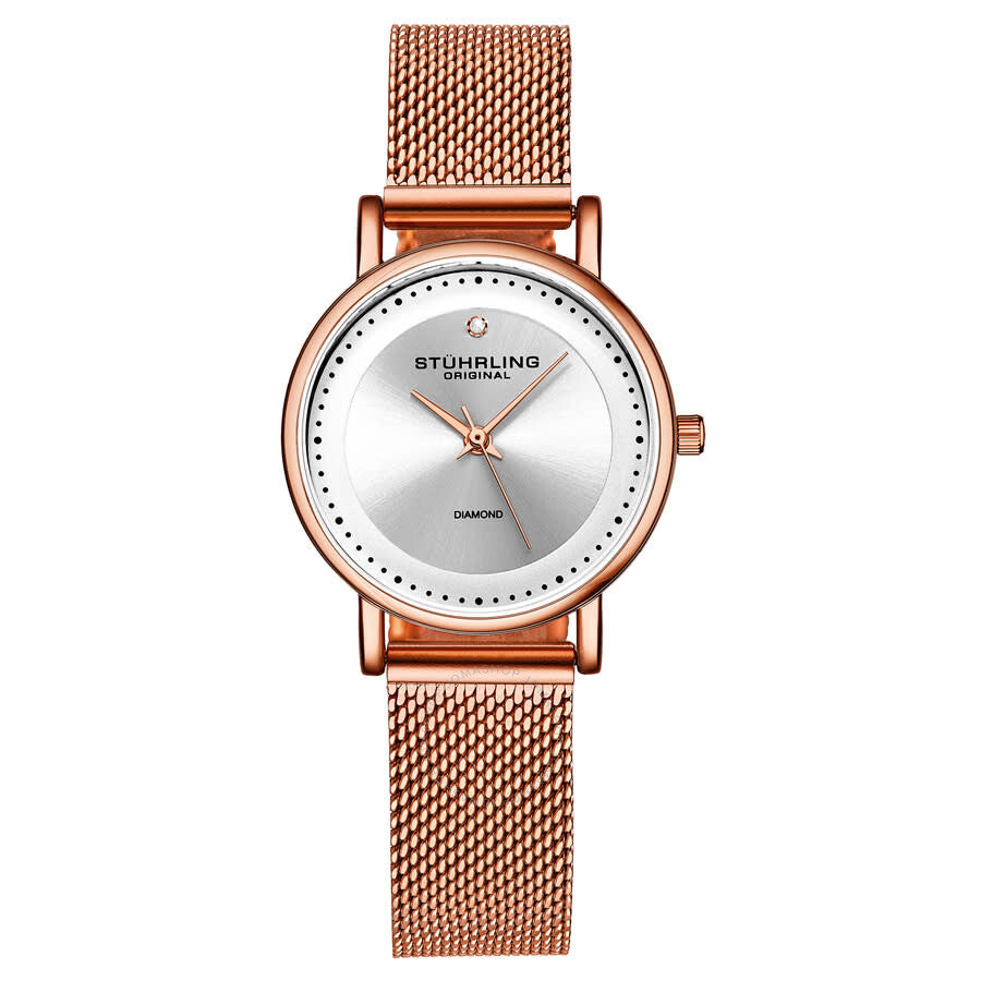 Stuhrling Original Symphony Quartz Diamond Silver Dial Ladies Watch M16743 - Dawson Watches