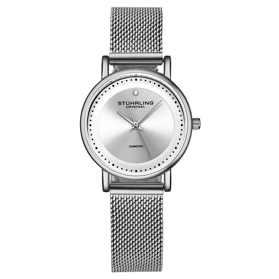 Stuhrling Original Symphony Quartz Diamond Silver Dial Ladies Watch M16770 - Dawson Watches