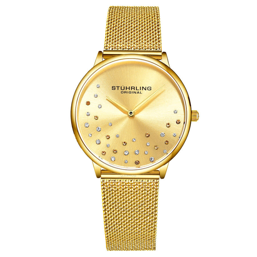 Stuhrling Original Symphony Quartz Gold Dial Ladies Watch M16837 - Dawson Watches