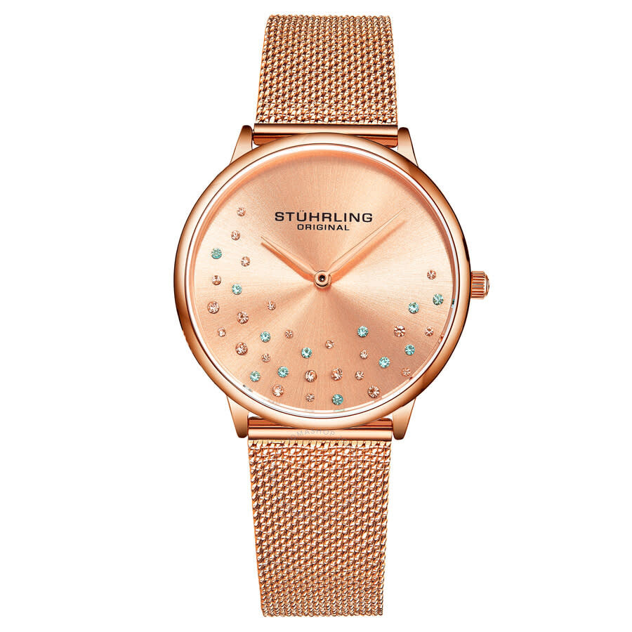 Stuhrling Original Symphony Quartz Rose Gold Dial Ladies Watch M16793 - Dawson Watches