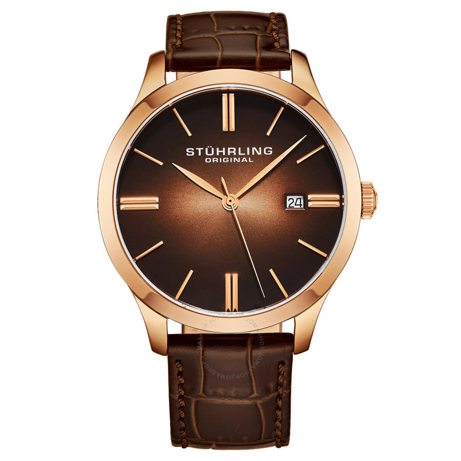 Stuhrling Original Symphony Quartz Rose Gold Dial Men's Watch M17116 - Dawson Watches