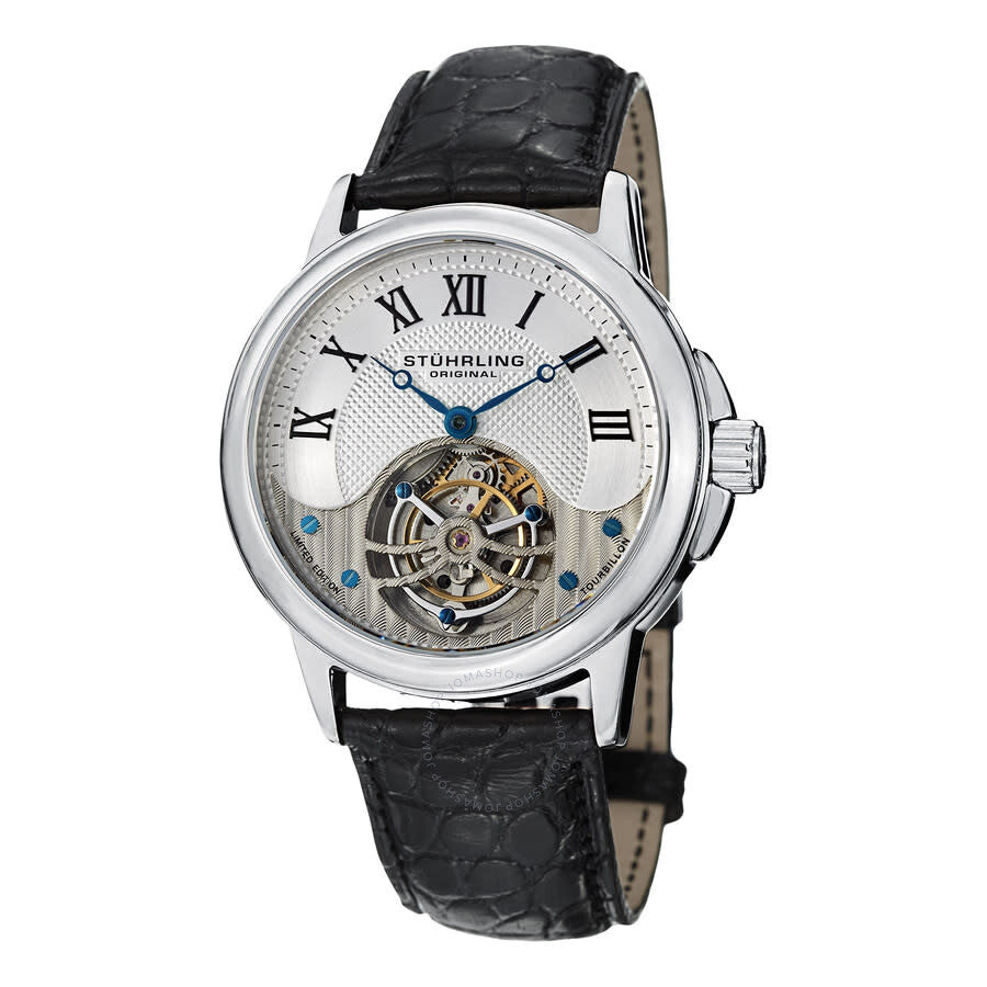 Stuhrling Original Tourbillon Hand Wind Silver Dial Men's Watch M16844 - Dawson Watches
