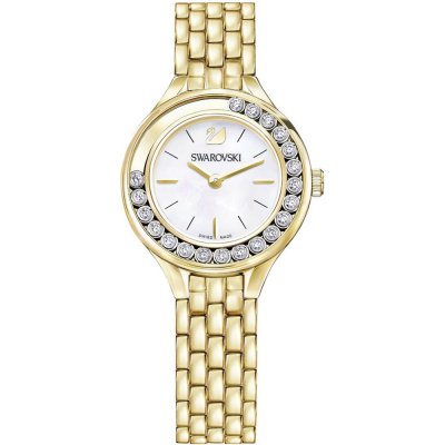 Swarovski Crystalline Pure gold tone women's watch with white dial and crystal bezel