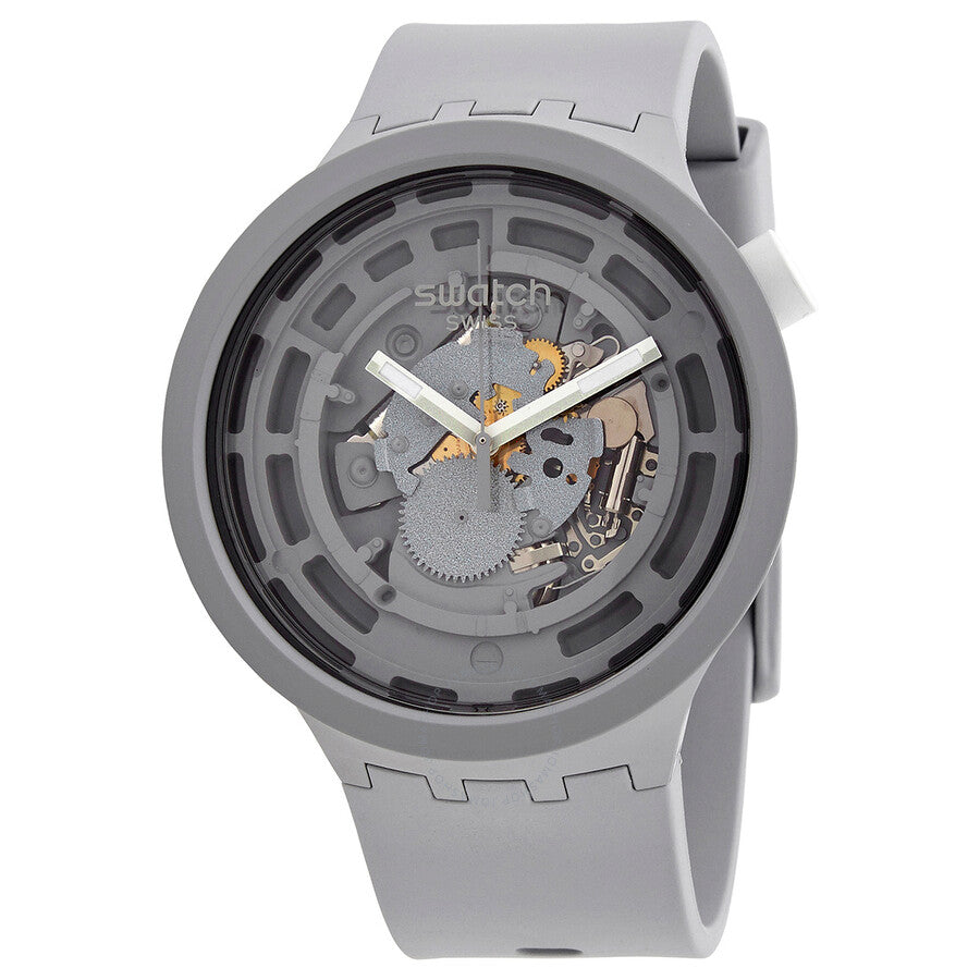 Swatch Bioceramic C-grey Quartz Transparent Grey Dial Unisex Watch SB03M100 - Dawson Watches