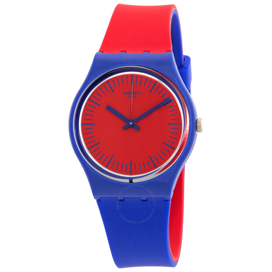Swatch Blue Loop Quartz Red Dial Unisex Watch GS148 - Dawson Watches