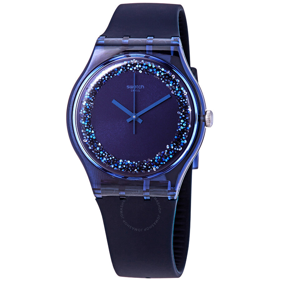 Swatch Blusparkles Blue Crystal Dial Ladies Watch SUON134 - Dawson Watches
