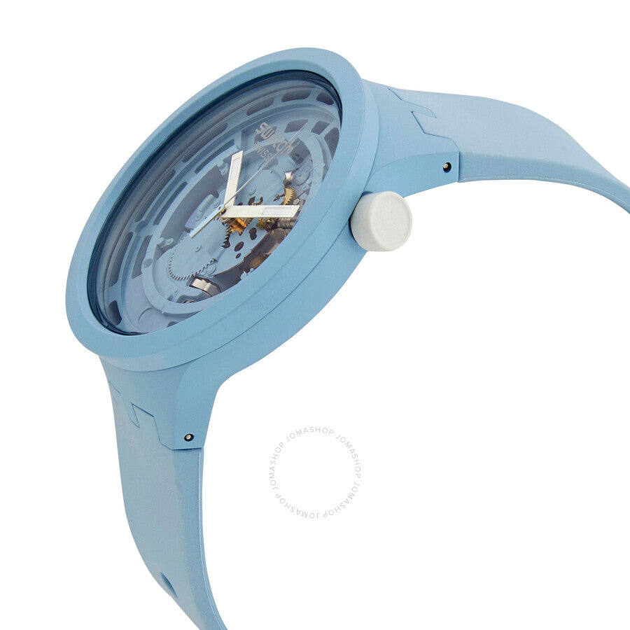 Swatch C- Blue Quartz Transparent Dial Unisex Watch SB03N100 - Dawson Watches #2