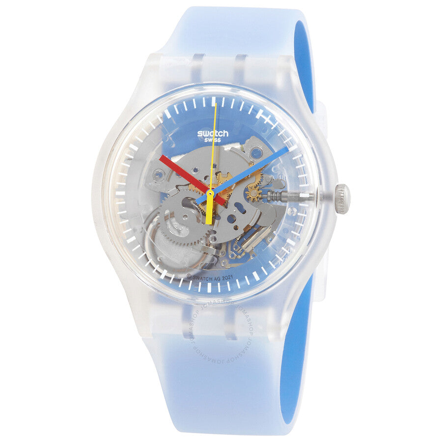 Swatch Clearly Blue Striped Quartz Men's Watch SUOK156 - Dawson Watches