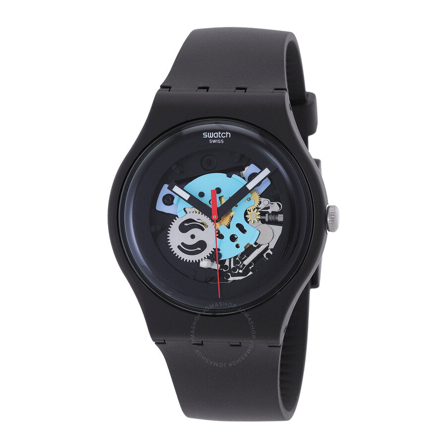 Swatch Core Black Lacquered Quartz Black Dial Men's Watch SO29B107 - Dawson Watches