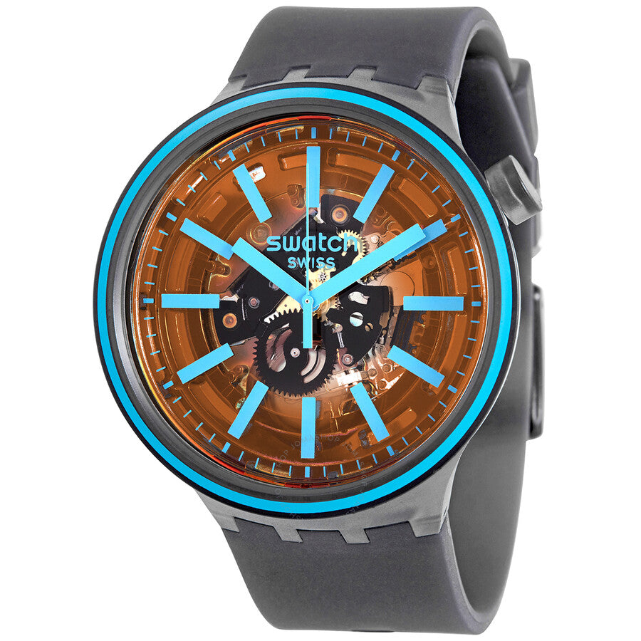 Swatch Fire Taste Quartz Black Skeleton Dial Watch SO27B112 - Dawson Watches