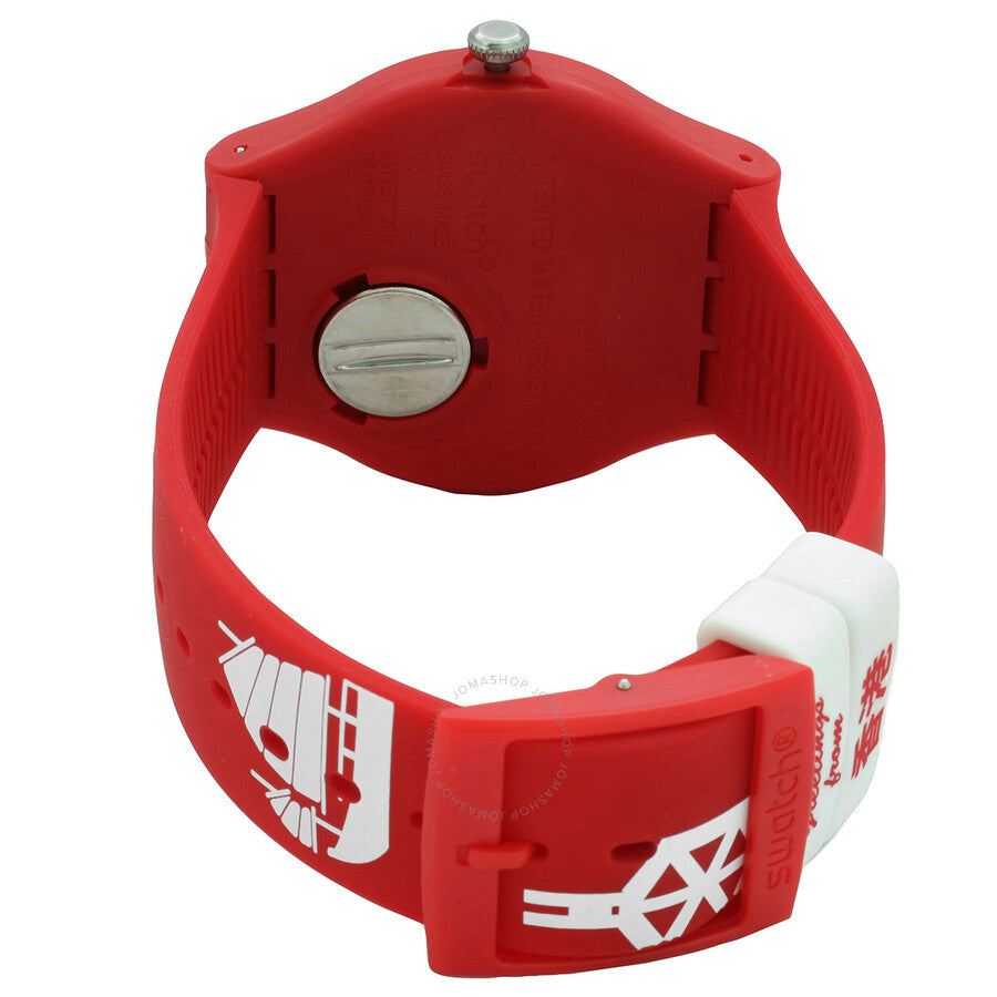 Swatch Flower Bay Quartz Red Dial Unisex Watch SUOZ232 - The Watches Men & Co #3