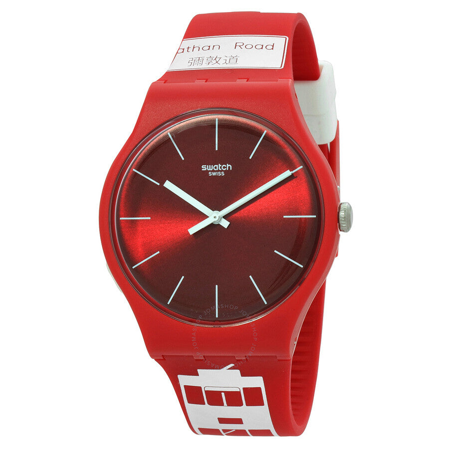 Swatch Flower Bay Quartz Red Dial Unisex Watch SUOZ232 - Dawson Watches