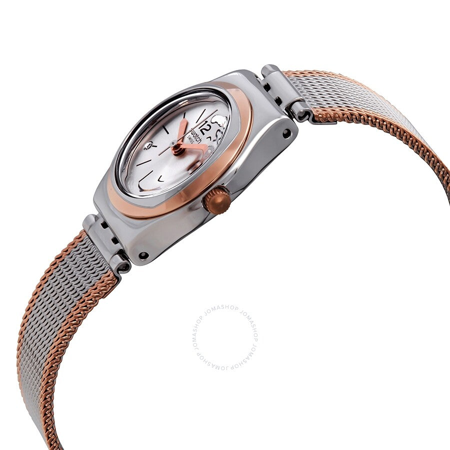Swatch Full Silver Jacket Silver Dial Ladies Two Tone Watch YSS327M - Dawson Watches #2