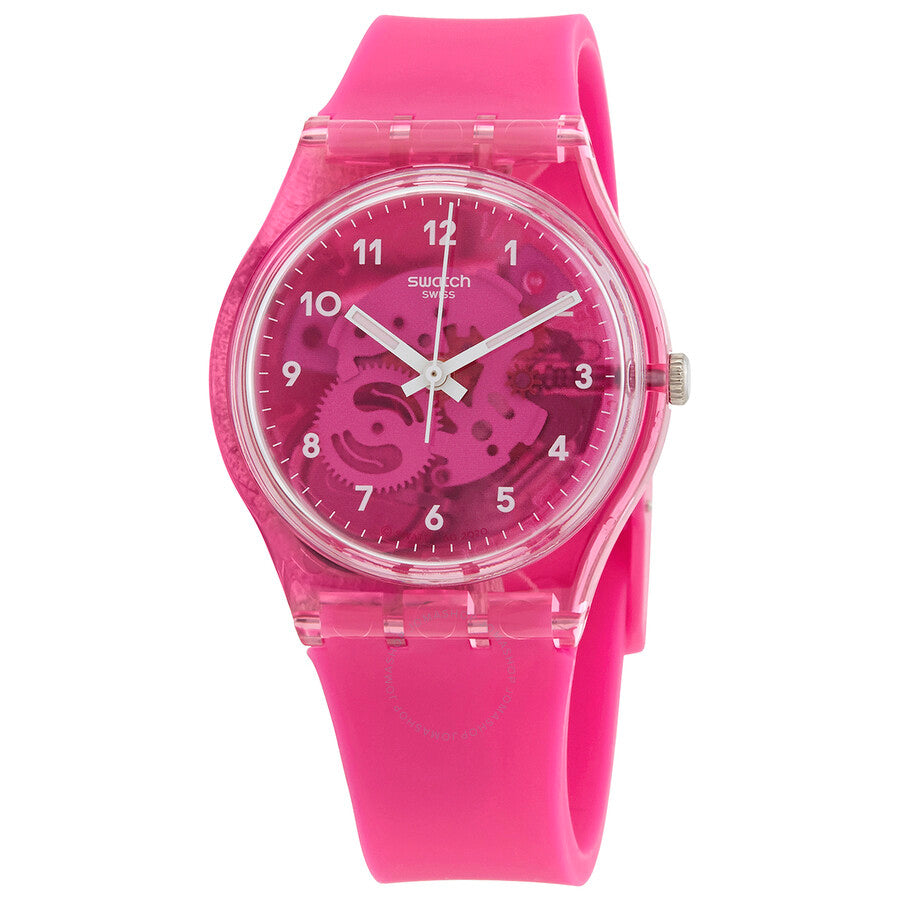 Swatch Gum Flavour Quartz Pink Transparent Dial Unisex Watch GP166 - Dawson Watches
