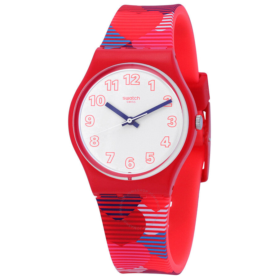 Swatch Heart Lots Quartz White Dial Ladies Watch GR182 - Dawson Watches