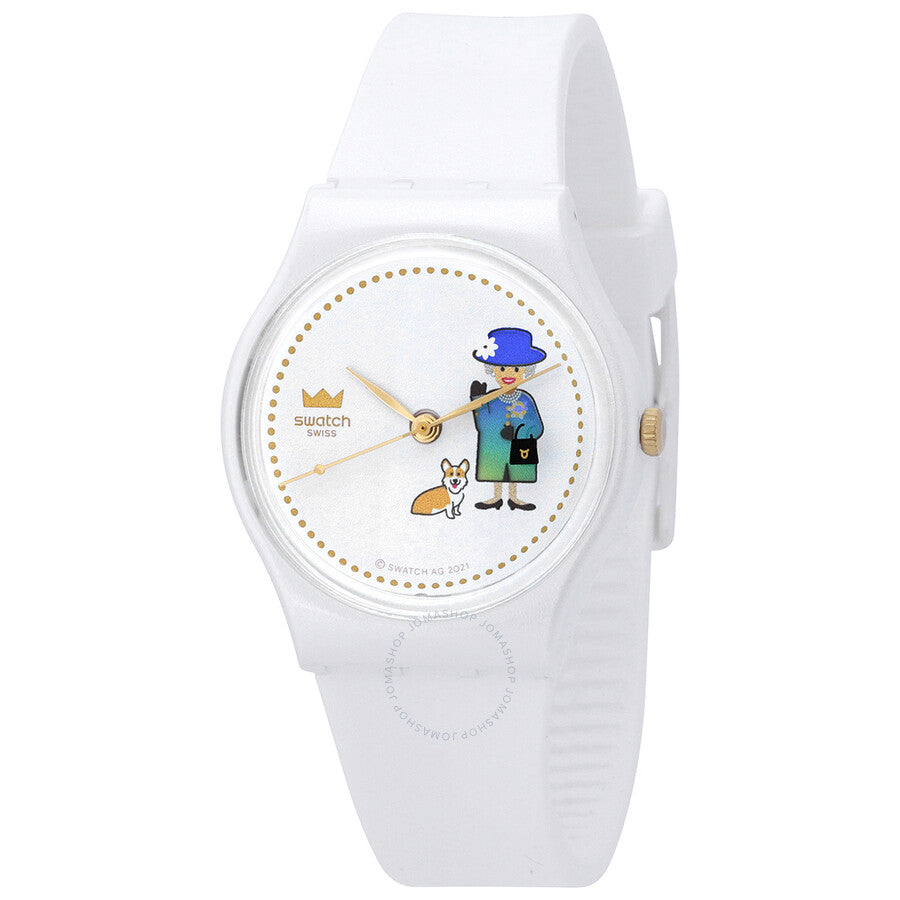Swatch How Majestic Jubilee Quartz White Dial Unisex Watch GZ711 - Dawson Watches