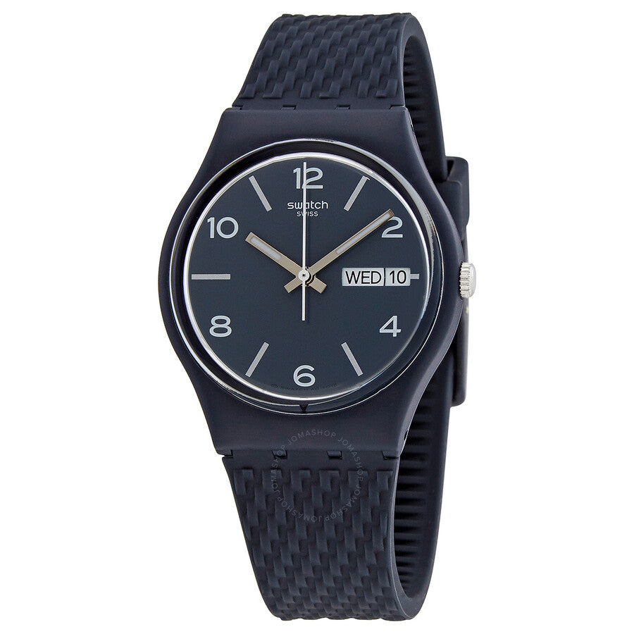 Swatch Laserata Quartz Dark Blue Dial Unisex Watch GN725 - Dawson Watches