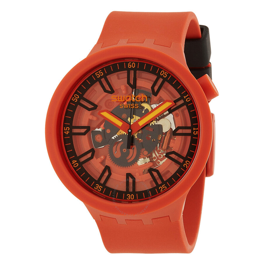 Swatch Monthly Drops Quartz Matte Red Dial Unisex Watch SB01R100 - Dawson Watches