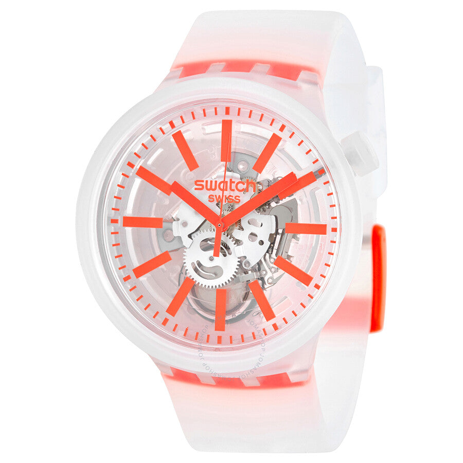 Swatch Orange-In-Jelly Quartz White Skeleton Center Watch SO27E102 - Dawson Watches