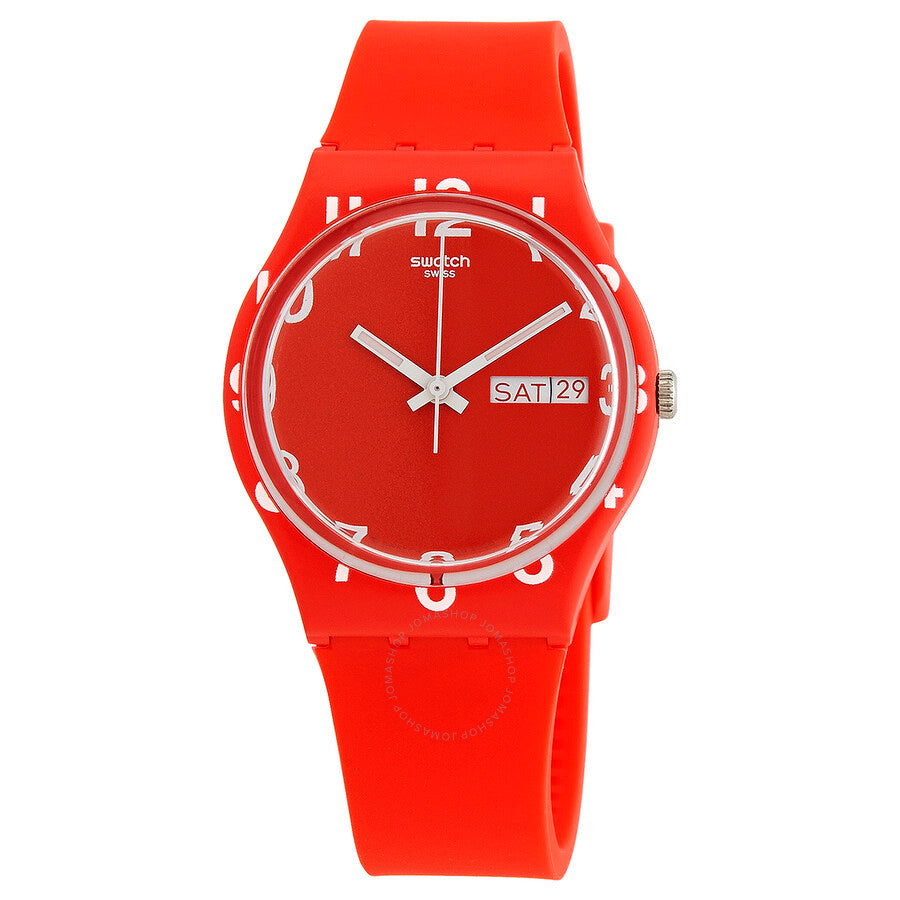 Swatch Over Red Quartz Red Dial Red Silicone Unisex Watch GR713 - Dawson Watches