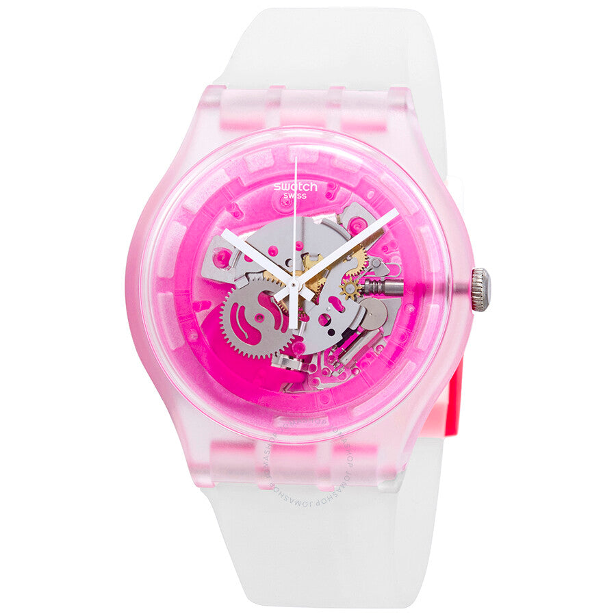 Swatch Pinkmazing Pink Skeleton Dial Watch SUOK130 - Dawson Watches