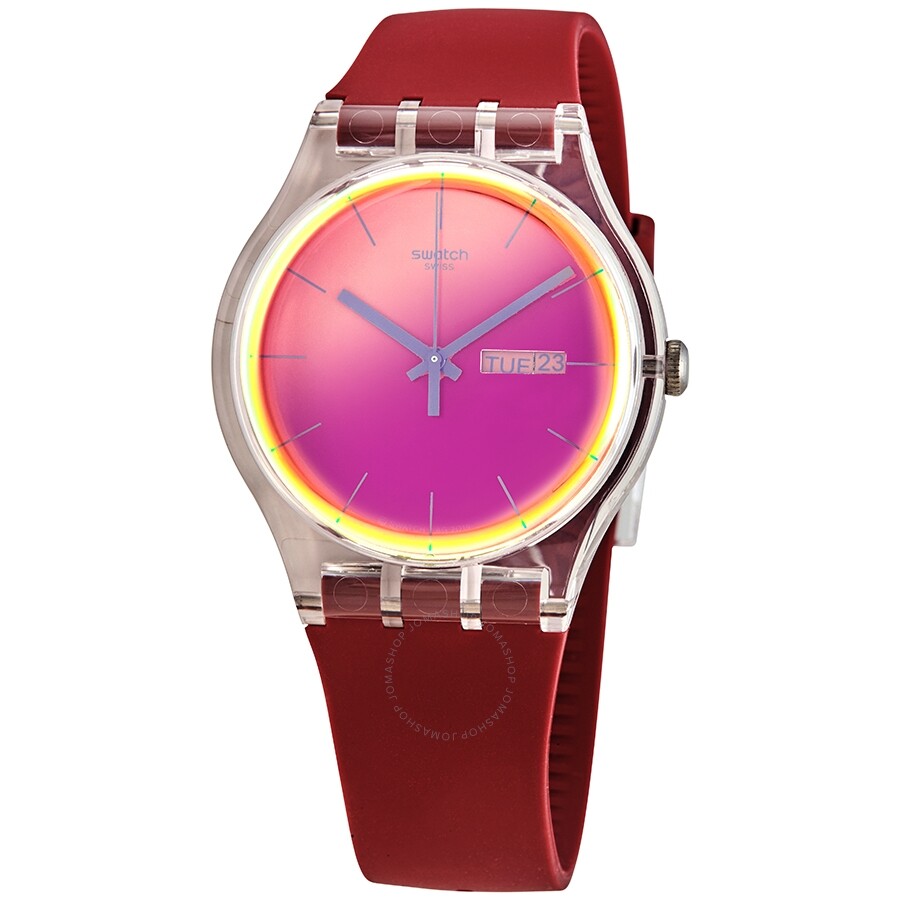 Swatch POLARED Quartz Red Dial Ladies Watch SUOK717 - Dawson Watches