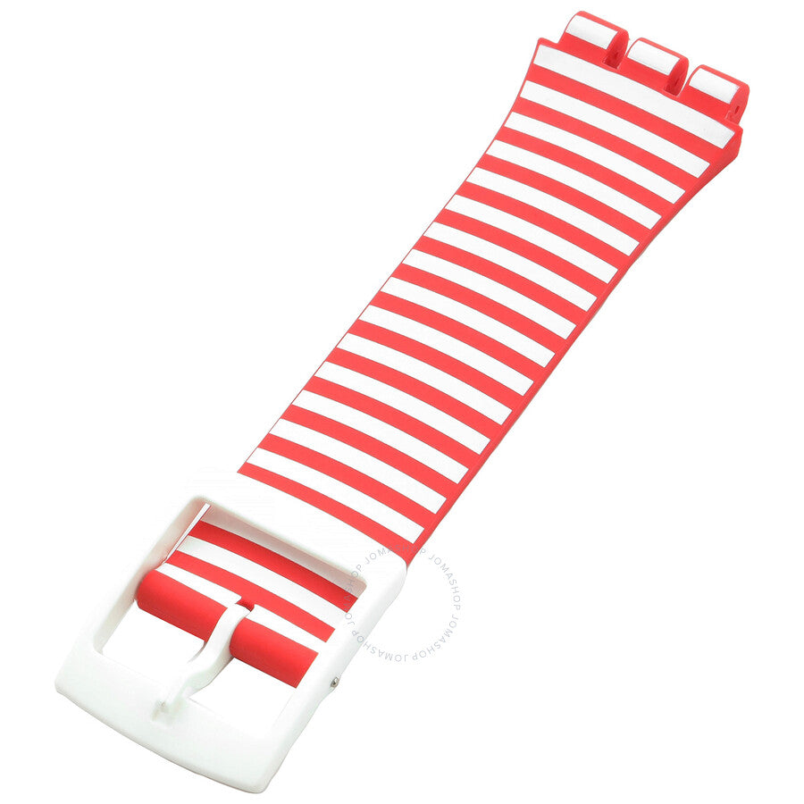Swatch Red / White Silicone Silicone Strap 12H - Dawson Watches