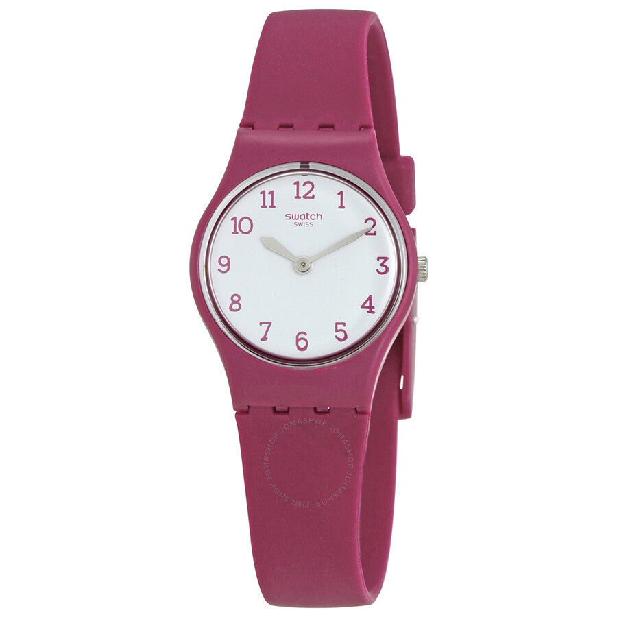 Swatch Redbelle White Dial Matte Burgundy Ladies Watch LR130 - Dawson Watches