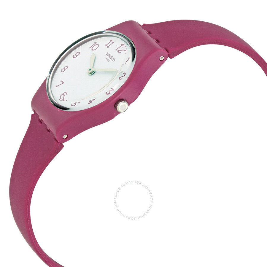 Swatch Redbelle White Dial Matte Burgundy Ladies Watch LR130 - Dawson Watches #2