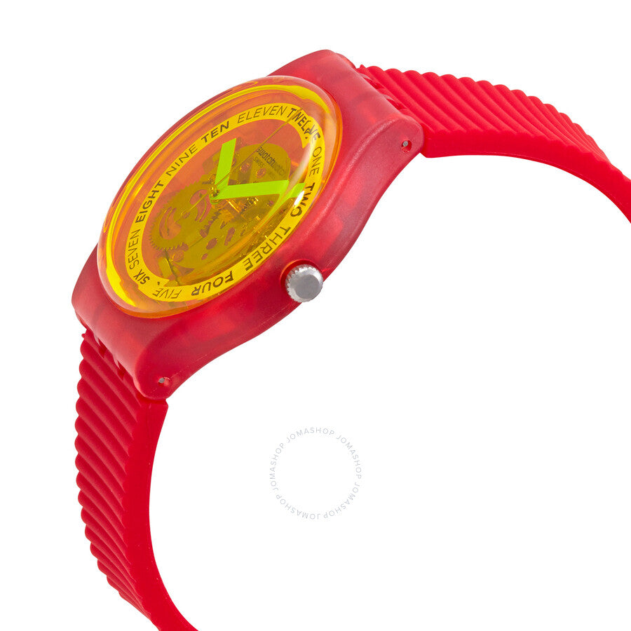 Swatch Retro-Rosso Quartz Transparent Yellow Dial Unisex Watch GR185 - Dawson Watches #2