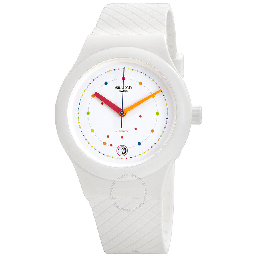 Swatch Sistem Polka Automatic White Dial Men's Watch SUTW403 - Dawson Watches