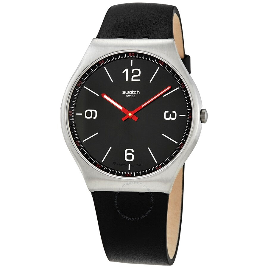 Swatch SKINBLACK Quartz Black Dial Men's Watch SS07S100 - Dawson Watches