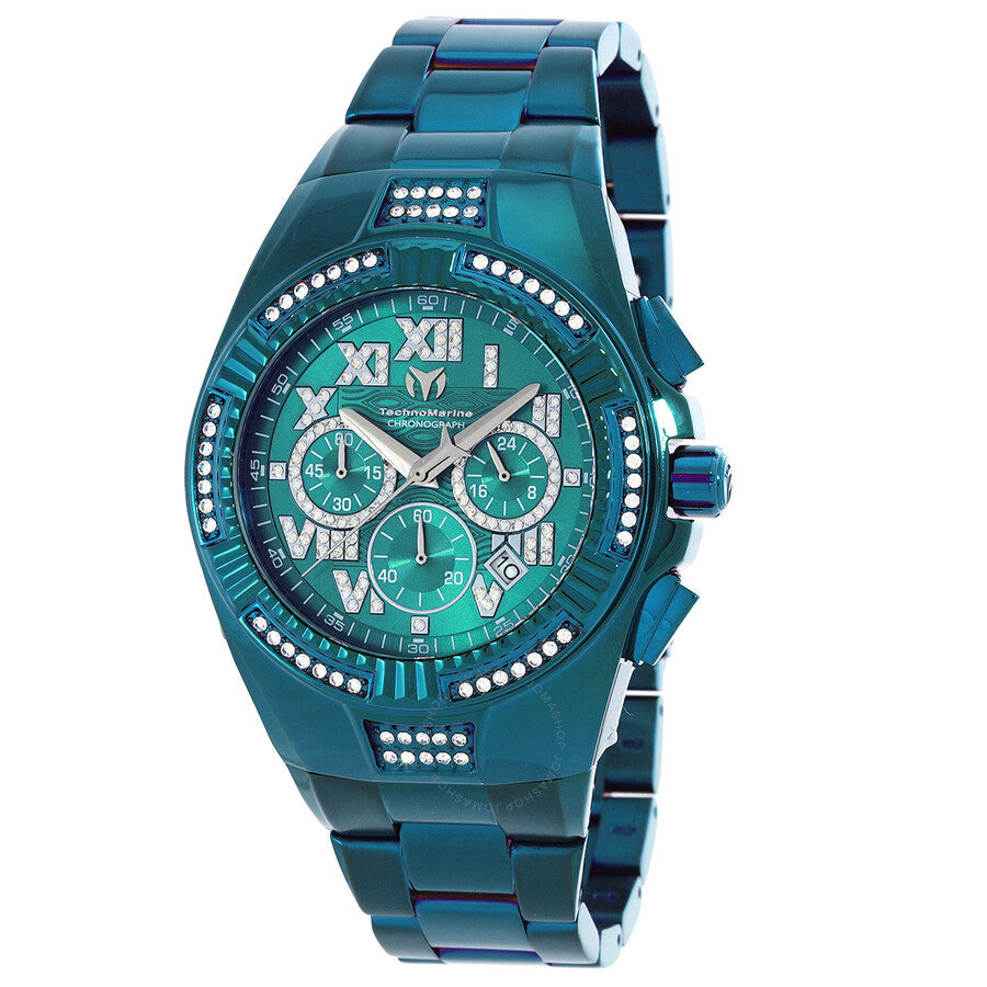 Technomarine Cruise Chronograph Quartz Crystal Green Dial Men's Watch TM-121233 - Dawson Watches