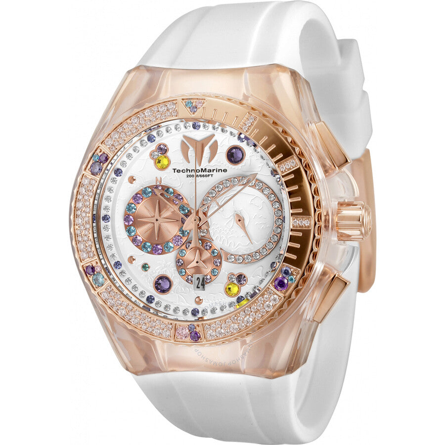 TechnoMarine Cruise Chronograph Quartz Crystal White Dial Ladies Watch TM-120002 - Dawson Watches