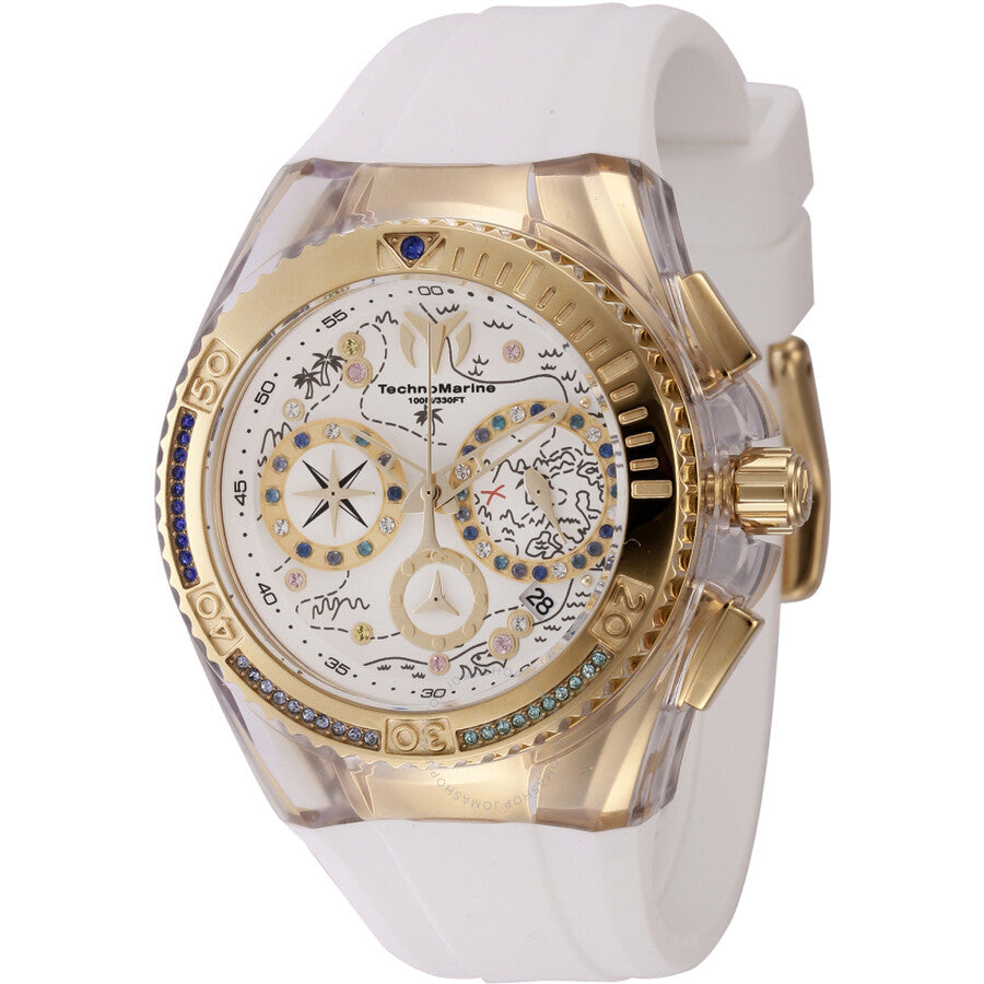 TechnoMarine Cruise GMT Quartz Crystal White Dial Ladies Watch TM-121003 - Dawson Watches