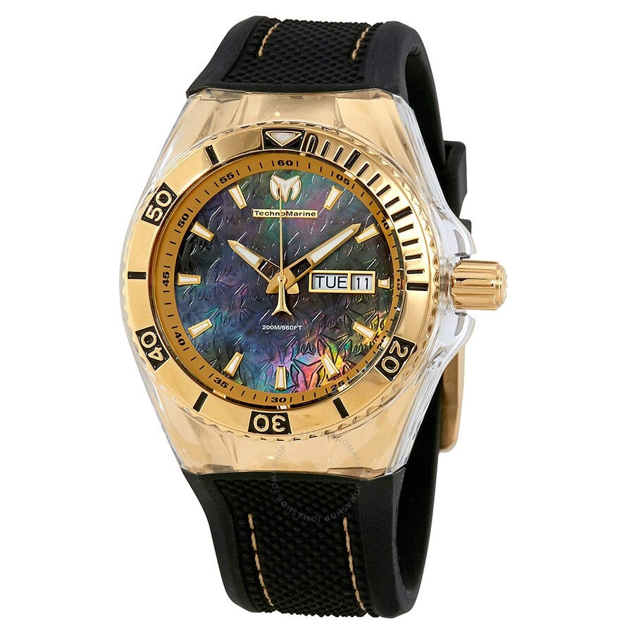 TechnoMarine Cruise Monogram Black Mother of Pearl Men's Watch 115213 - Dawson Watches