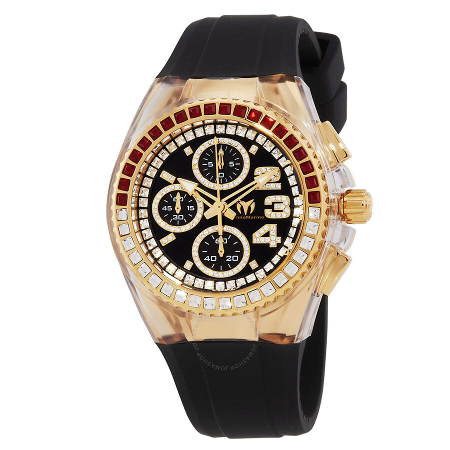 Technomarine Cruise Star Chronograph Quartz Crystal Black Dial Ladies Watch TM-121050 - Dawson Watches