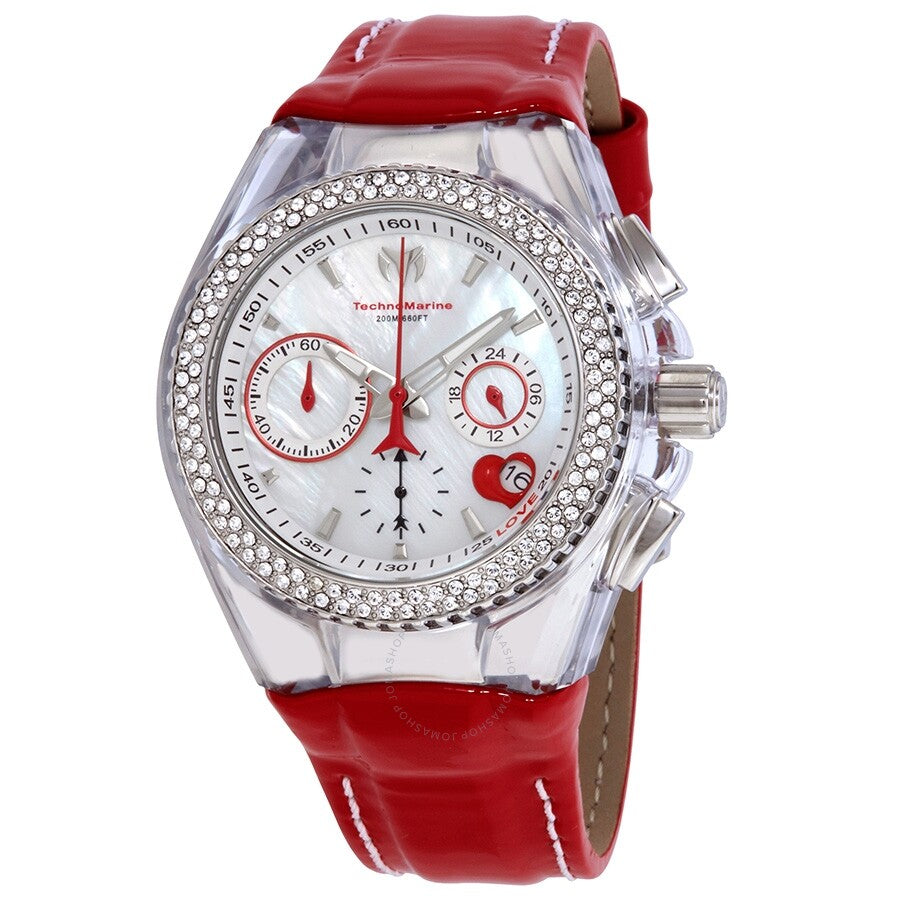 Technomarine Cruise Valentine Chronograph Crystal Mother of Pearl Dial Ladies Watch 117001 - Dawson Watches