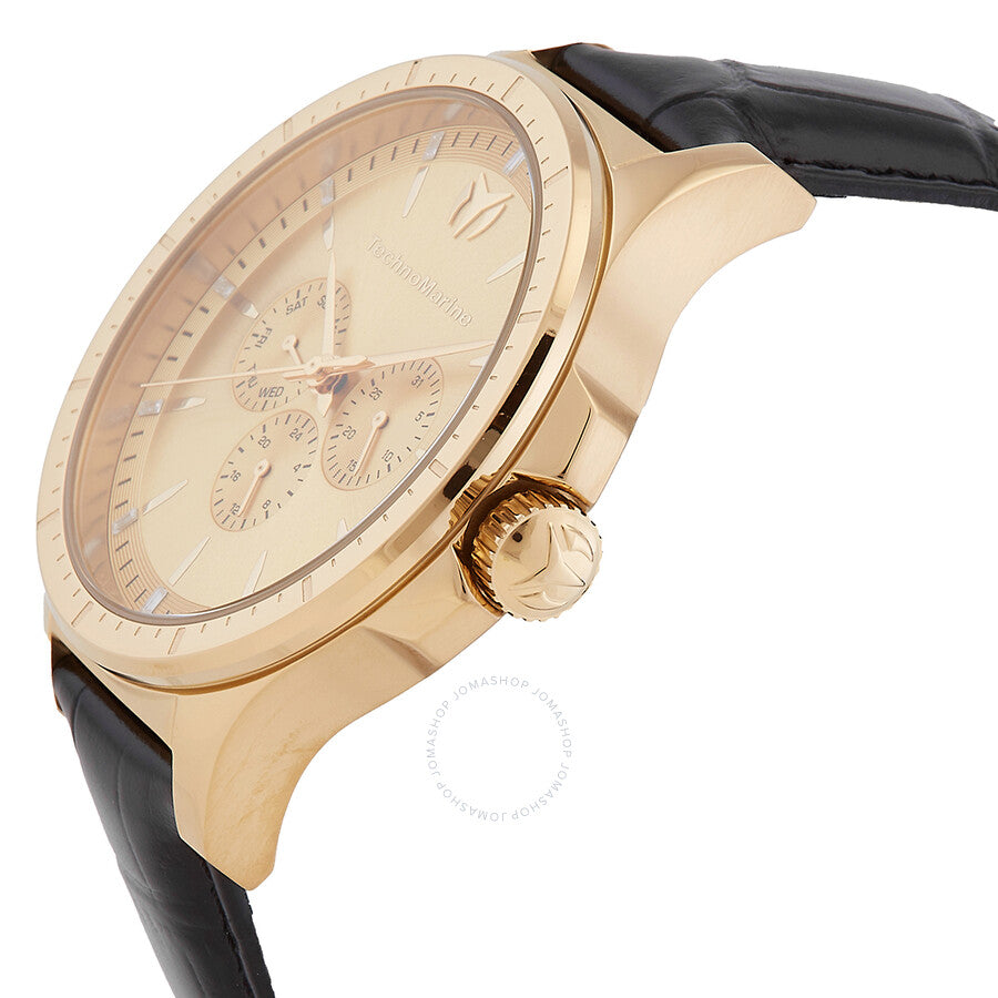 Technomarine MoonSun Date-Day Quartz Gold Dial Men's Watch TM-822031 - The Watches Men & Co #2