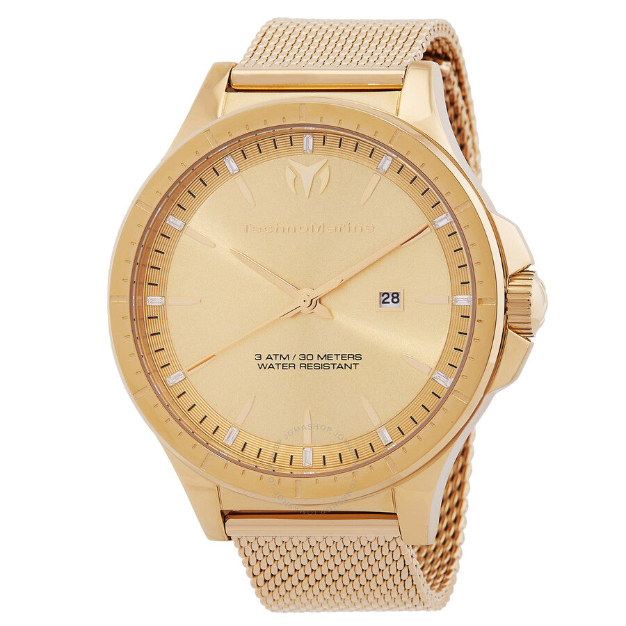 Technomarine MoonSun Date Quartz Gold Dial Men's Watch TM-822009 - Dawson Watches